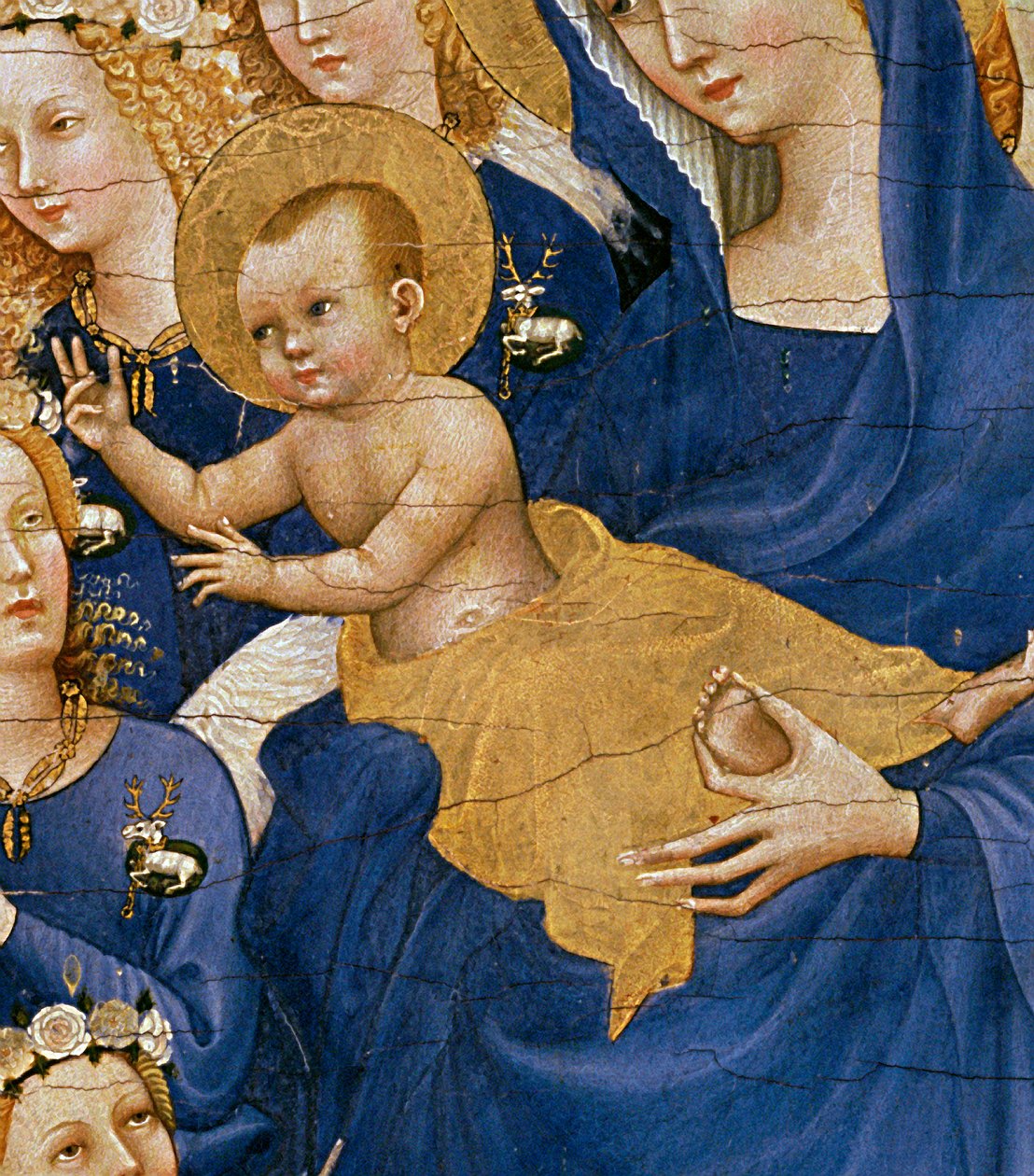 Virgen y Niño, c.1395-99 (detalle) de Master of the Wilton Diptych