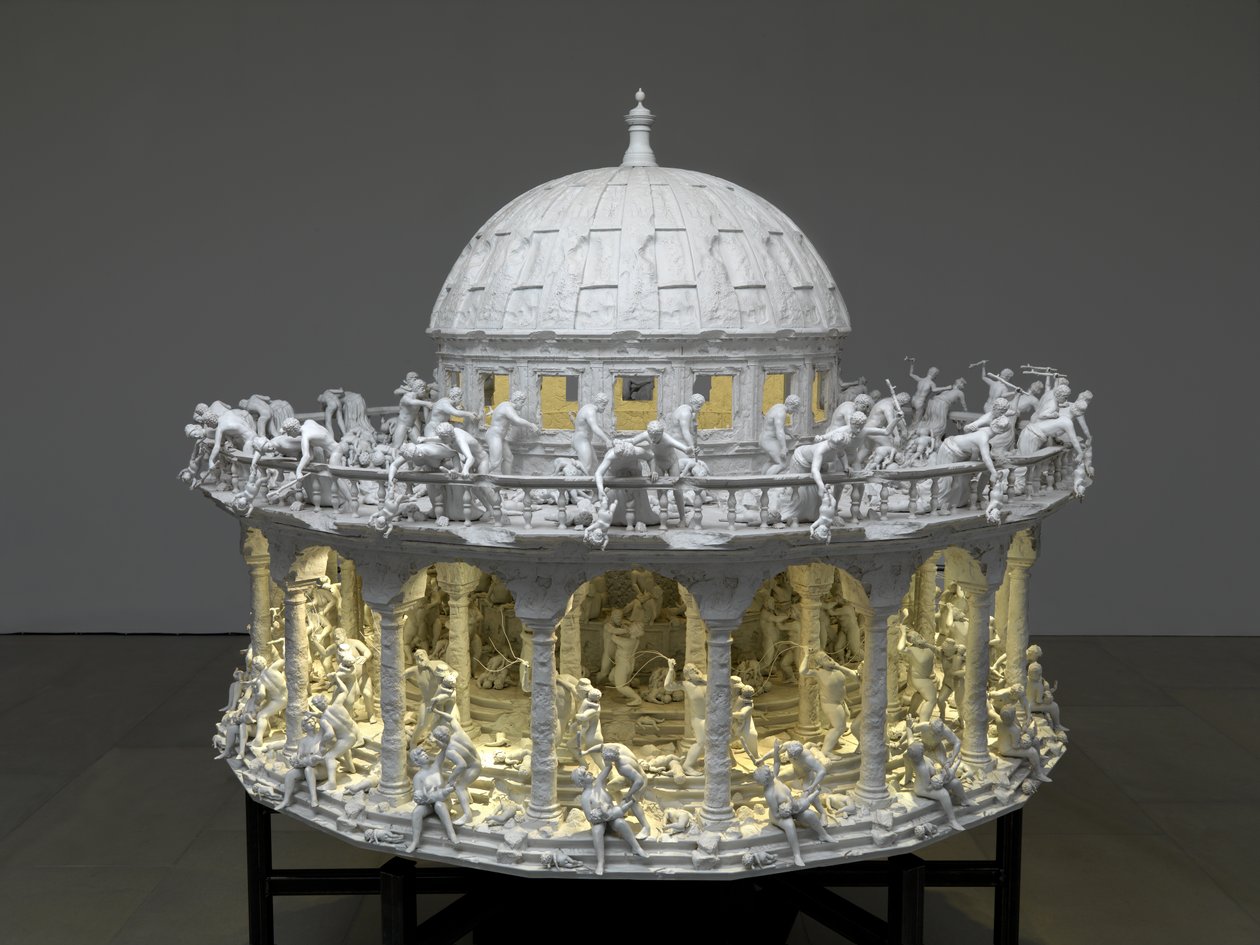 All Things Fall, 2014 (acero, aluminio, yeso, resina, luces LED, motor) de Mat Collishaw