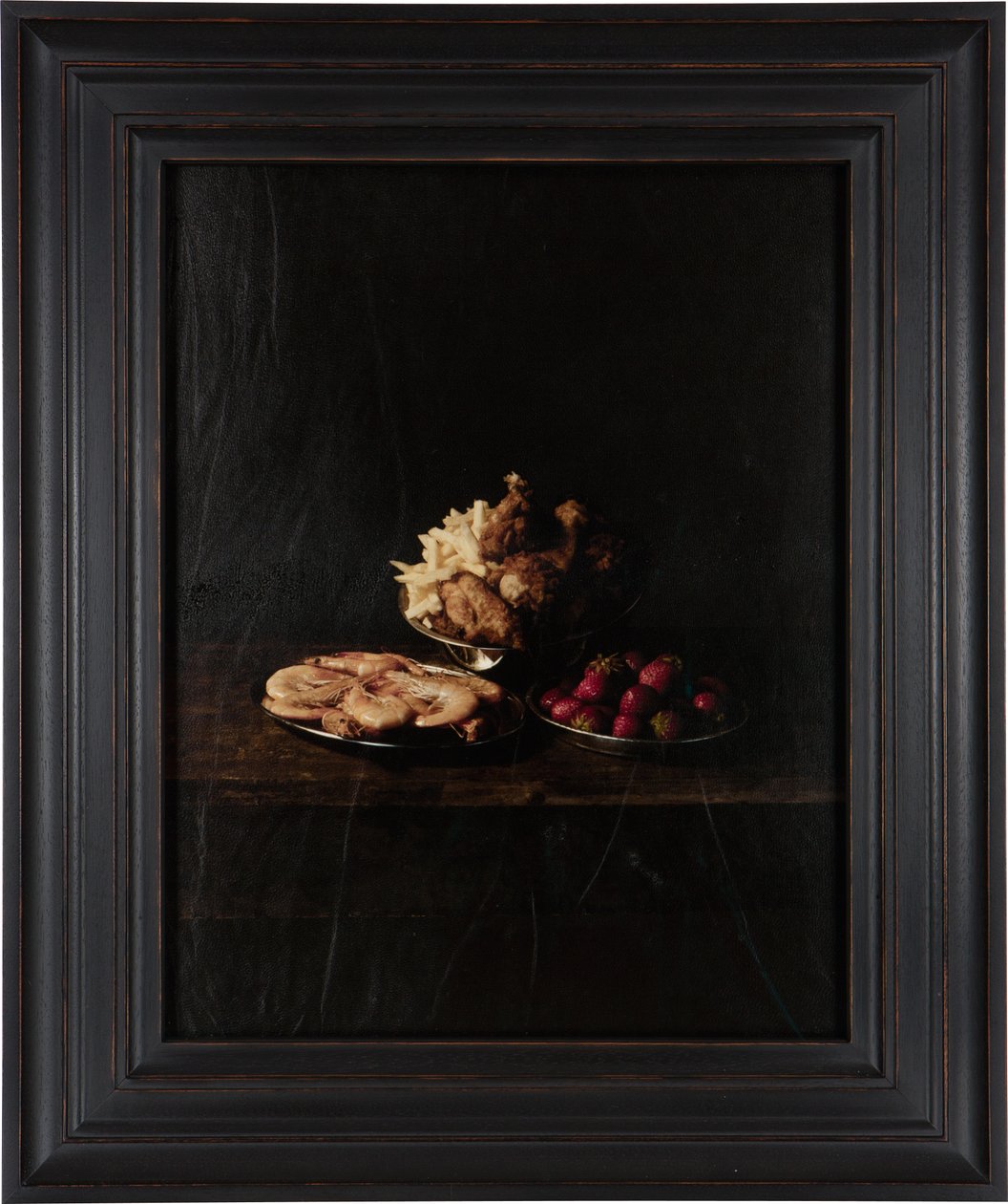 Última comida en el corredor de la muerte, John Wayne Gacy, 2012 (Impresión por transferencia digital sobre pergamino de piel de cabra) de Mat Collishaw