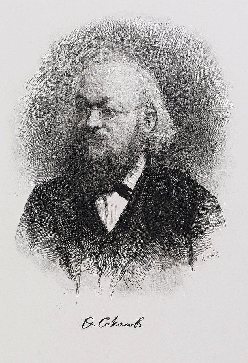 Retrato del historiador Fyodor Fyodorovich Sokolov 1841-1909, 1900s de Mate
