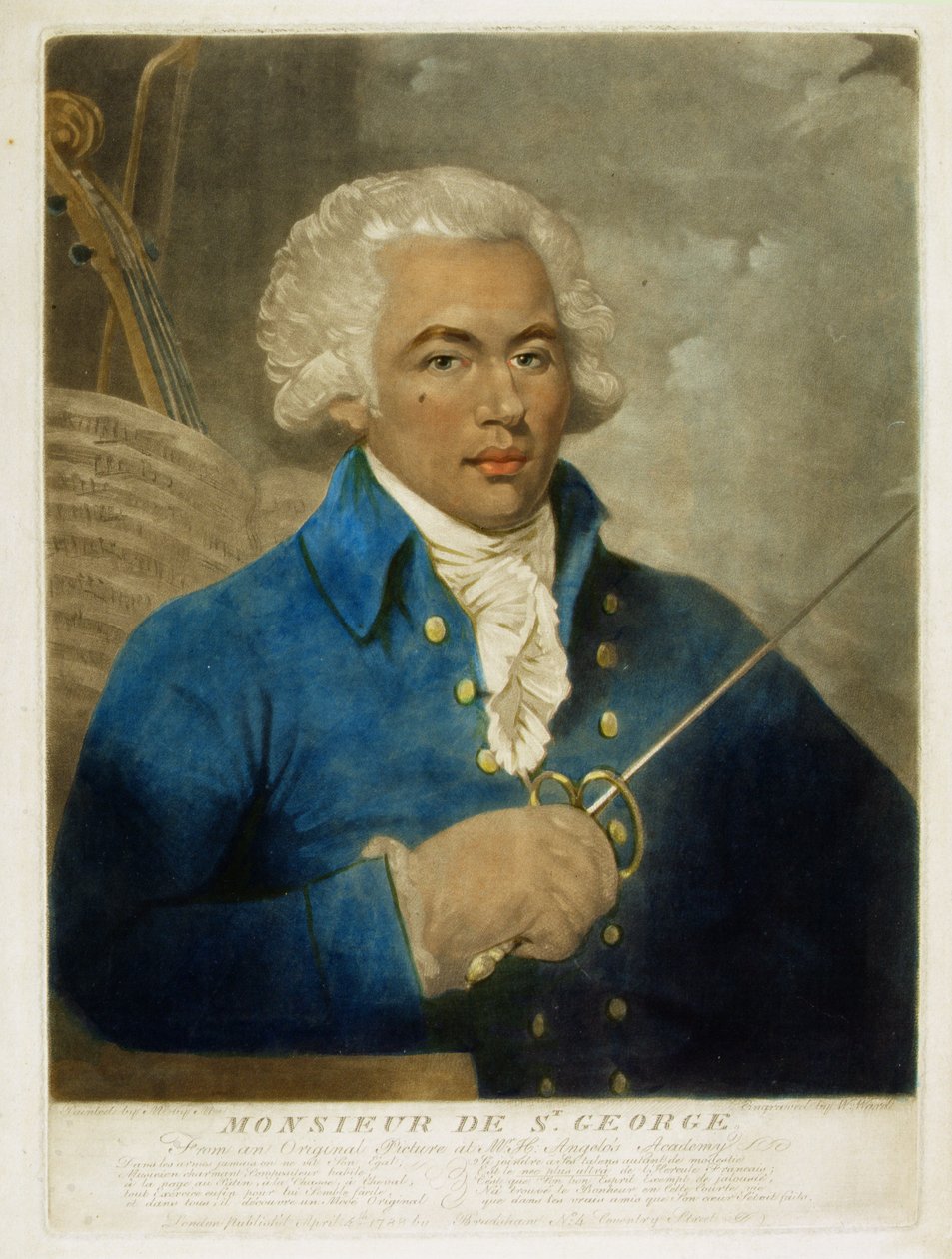 Monsieur de St. George, grabado por W. Ward, 1788 de Mather Brown