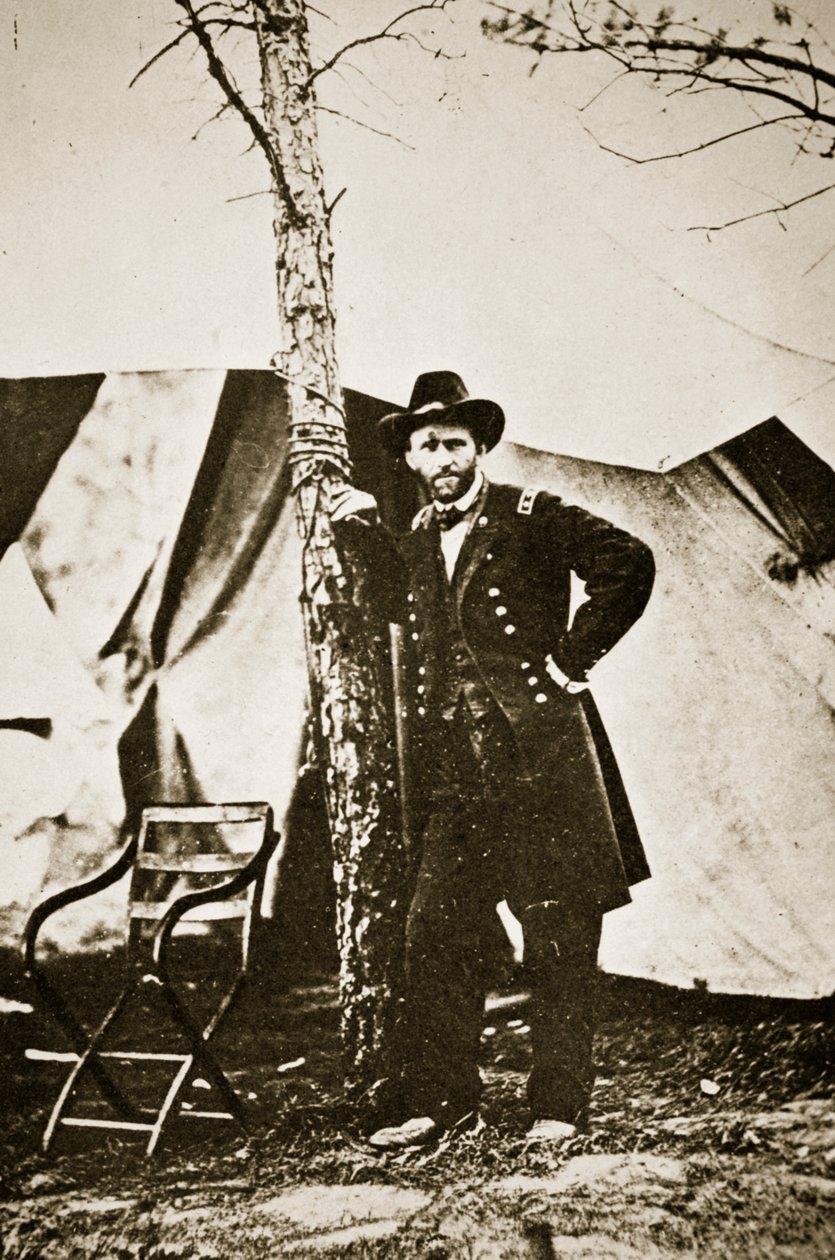 General Grant junto al árbol, City Point, 1864 de Mathew B. Brady