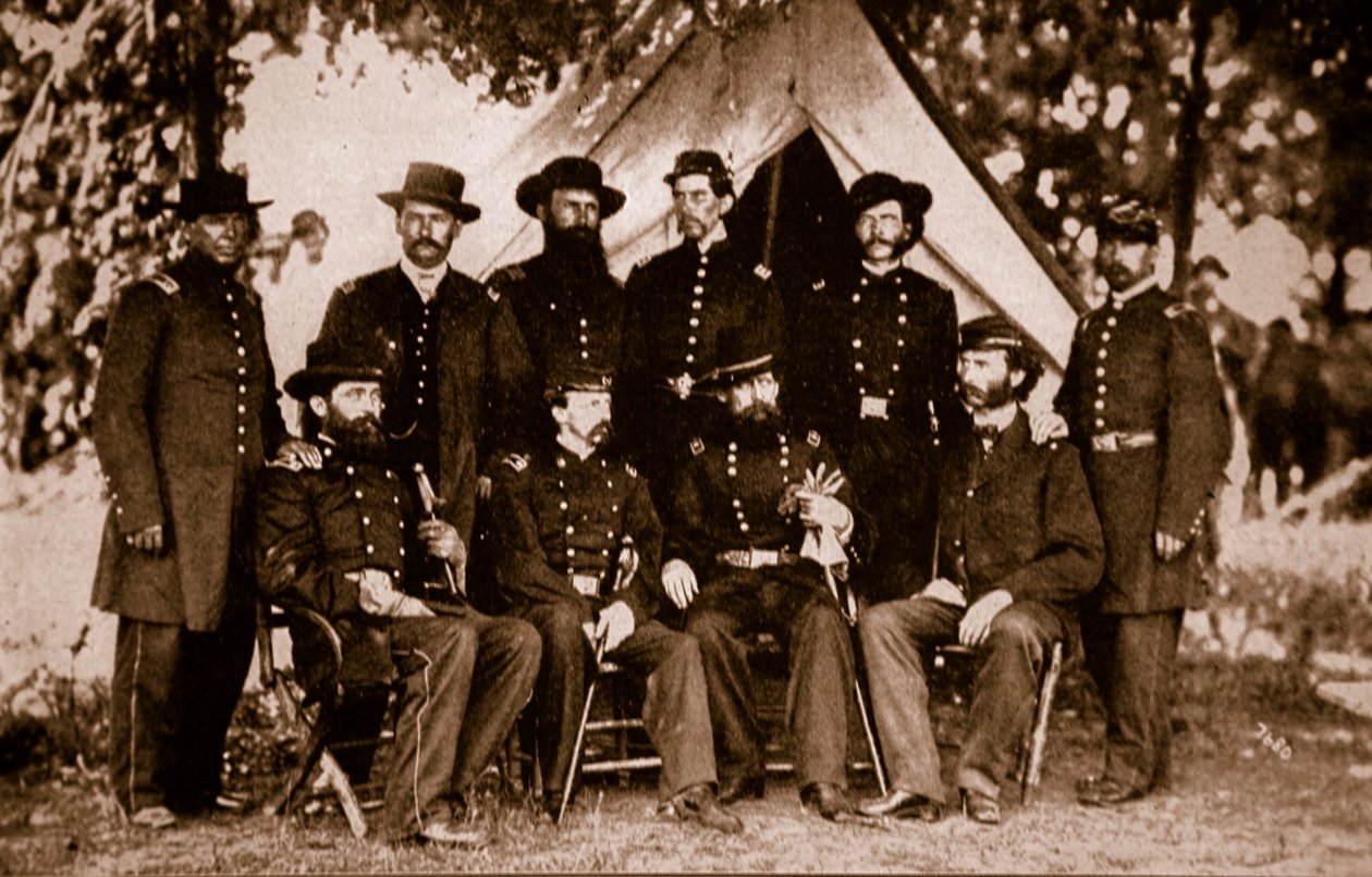 General Jefferson C. Davis y su Estado Mayor, 1861-65 de Mathew B. Brady