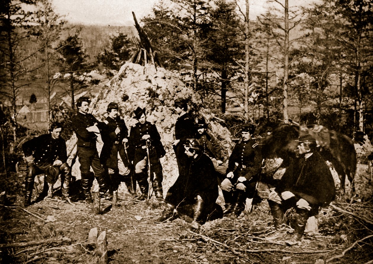 Oficiales de los Voluntarios de Nueva York 164 y 170, 1861-65 de Mathew B. Brady