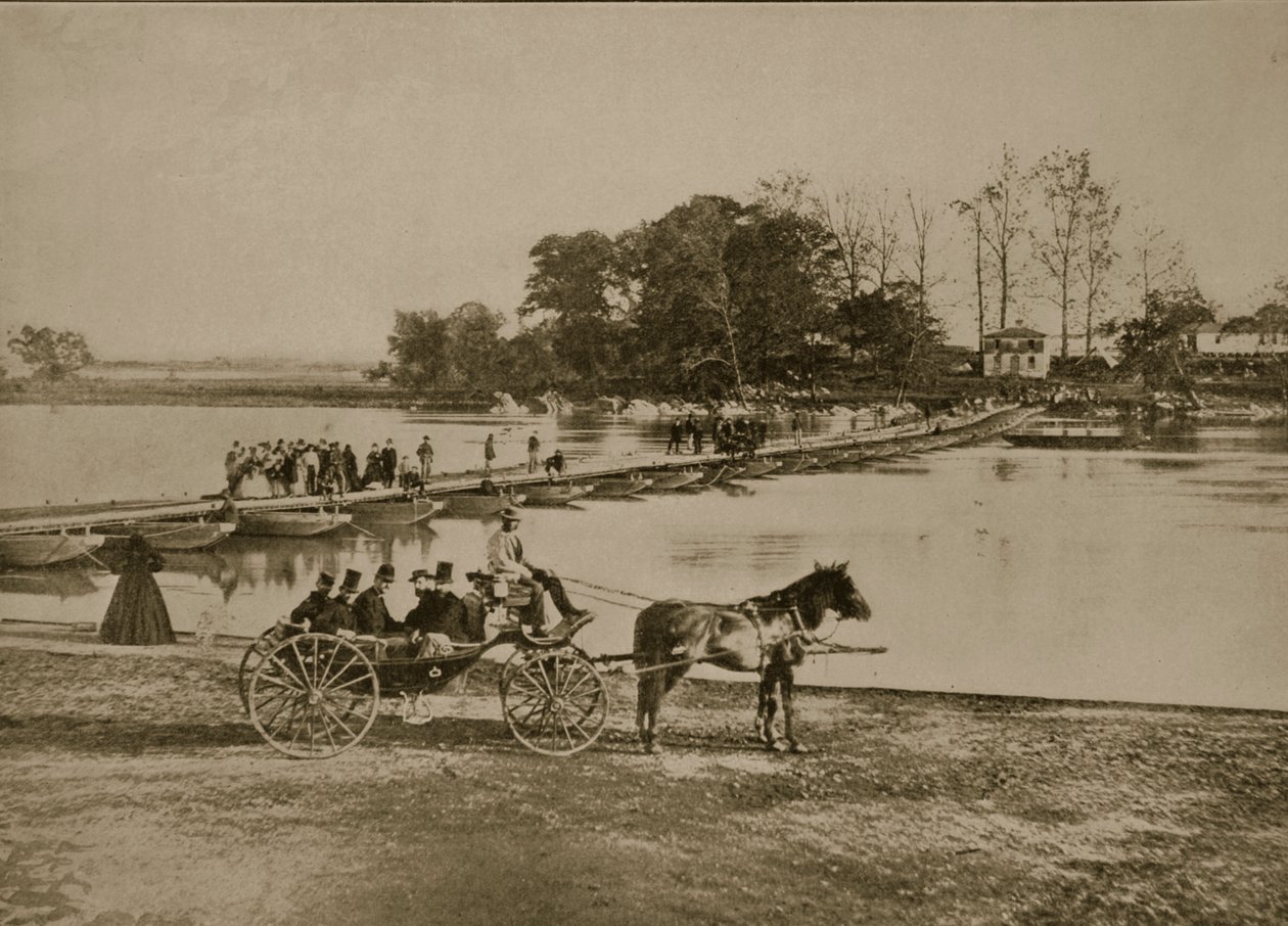Puente de Pontones entre Georgetown y la Isla Anaconda, 1861-65 de Mathew B. Brady