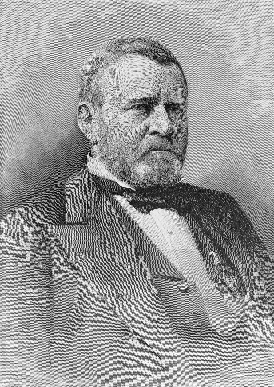 General Ulysses Simpson Grant, grabado de una fotografía, ilustración de 