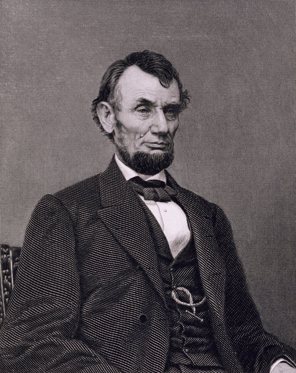 Abraham Lincoln, grabado a partir de una fotografía de William G. Jackman (grabado) de Mathew (after) Brady