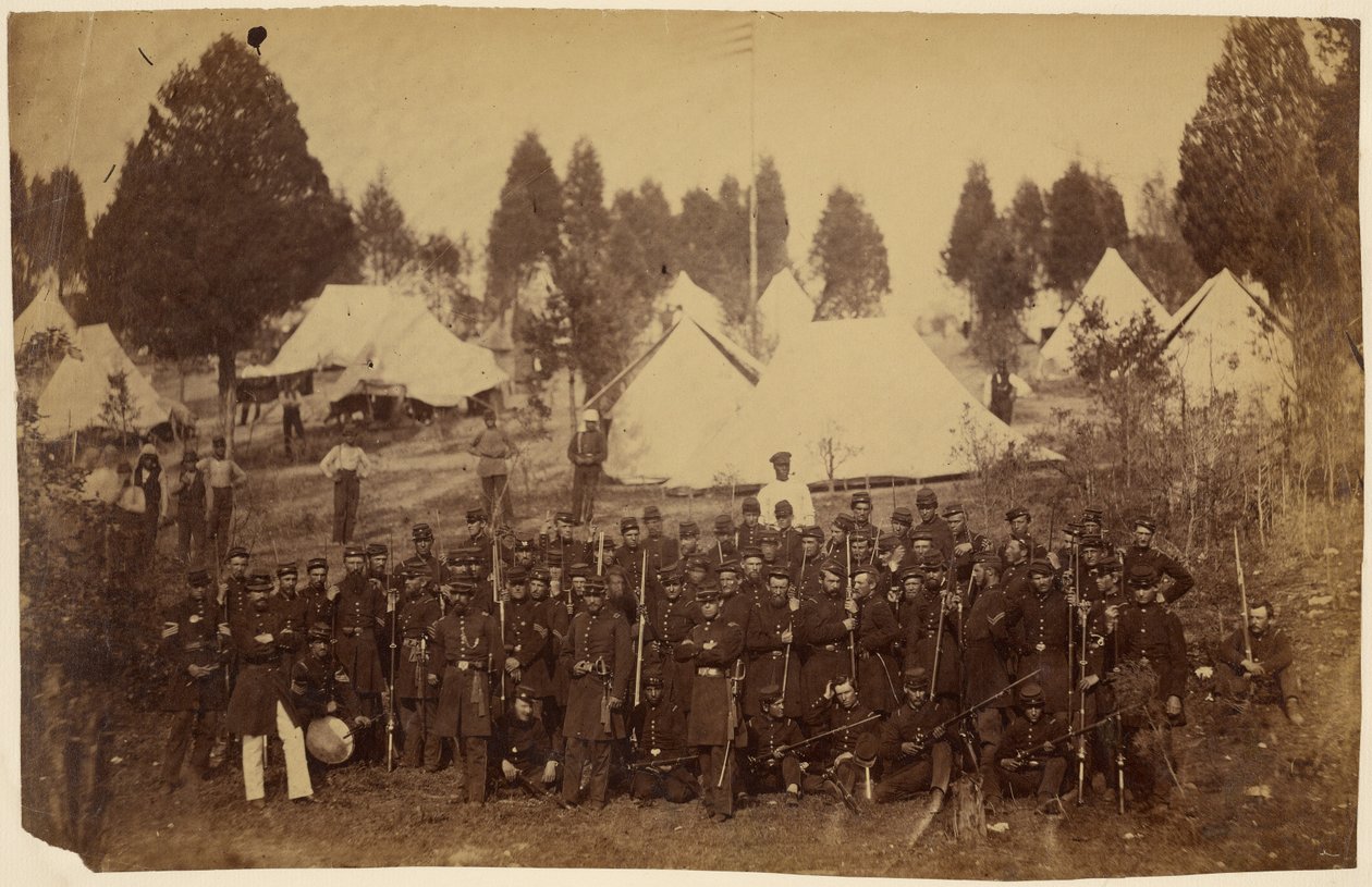 Tercer Regimiento de Infantería de Connecticut, Camp Douglas, 1861/[Tropas de la Unión y personas que acompañaban a los campamentos] de Mathew B. Brady