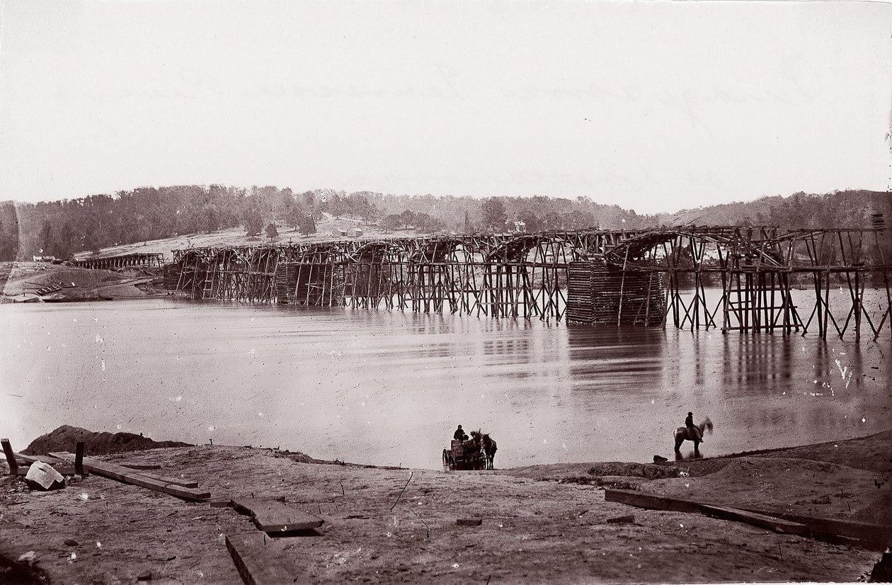 Puente sobre el río Tennessee en Chattanooga, ca. 1864 de Mathew Brady
