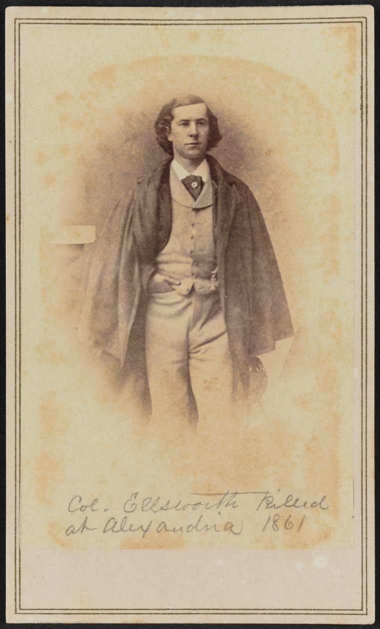 Retrato en carte-de-visite del Coronel Elmer Ephraim Ellsworth, 1861 de Mathew Brady