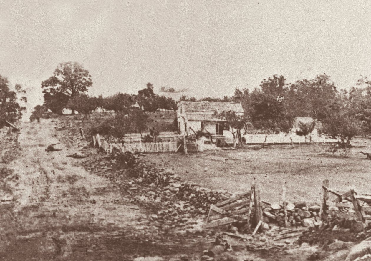 Cuartel general del General Meade durante la Batalla de Gettysburg de Mathew Brady