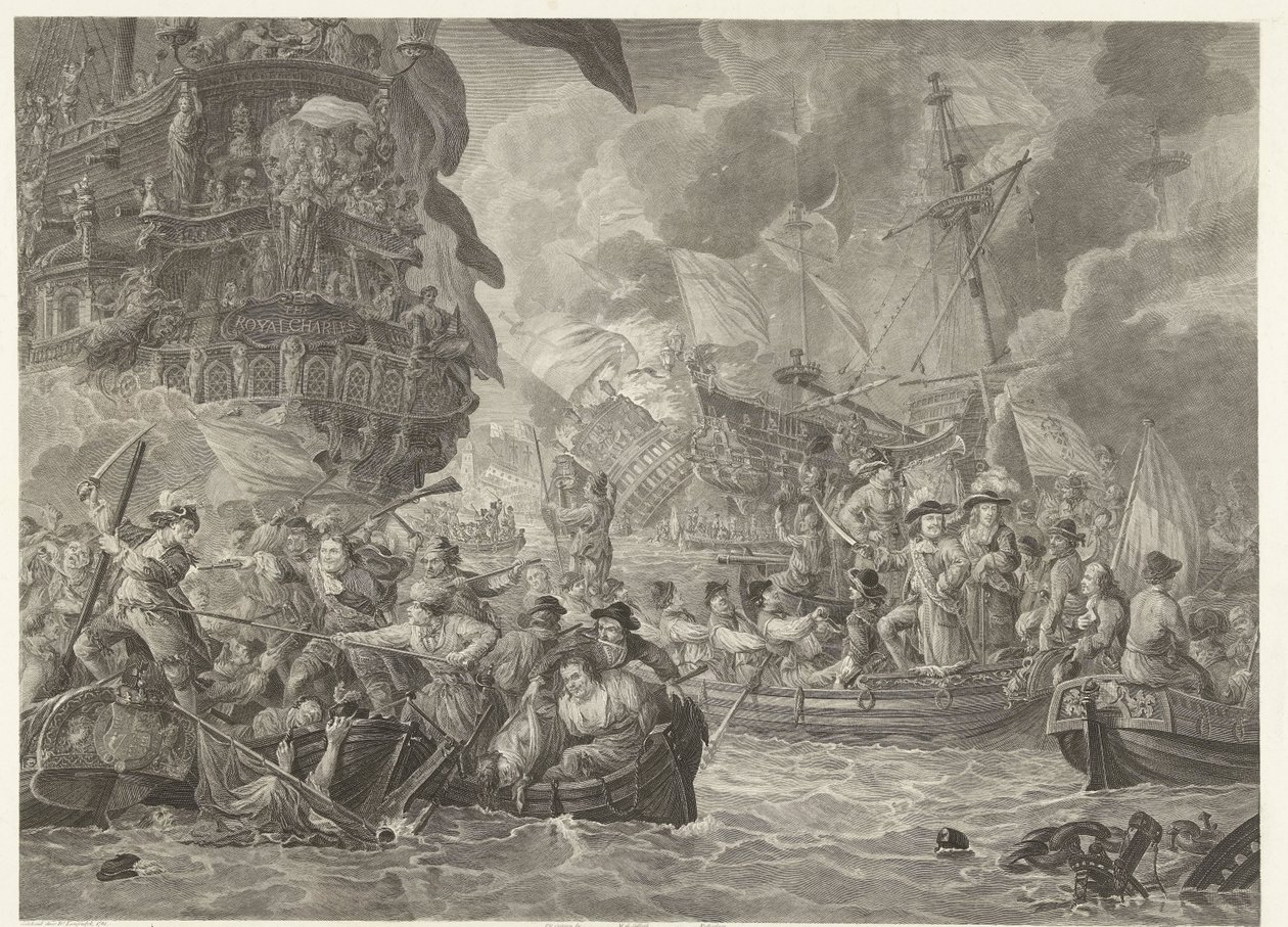 La incursión holandesa en el Medway y la captura del Royal Charles, 1667 de Mathias de Sallieth