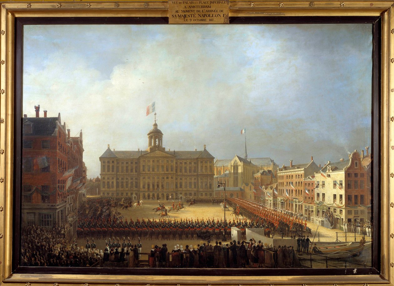 Llegada de Napoleón I a la Plaza Real en Ámsterdam el 15/10/1811 de Mathieu Ignace van Bree