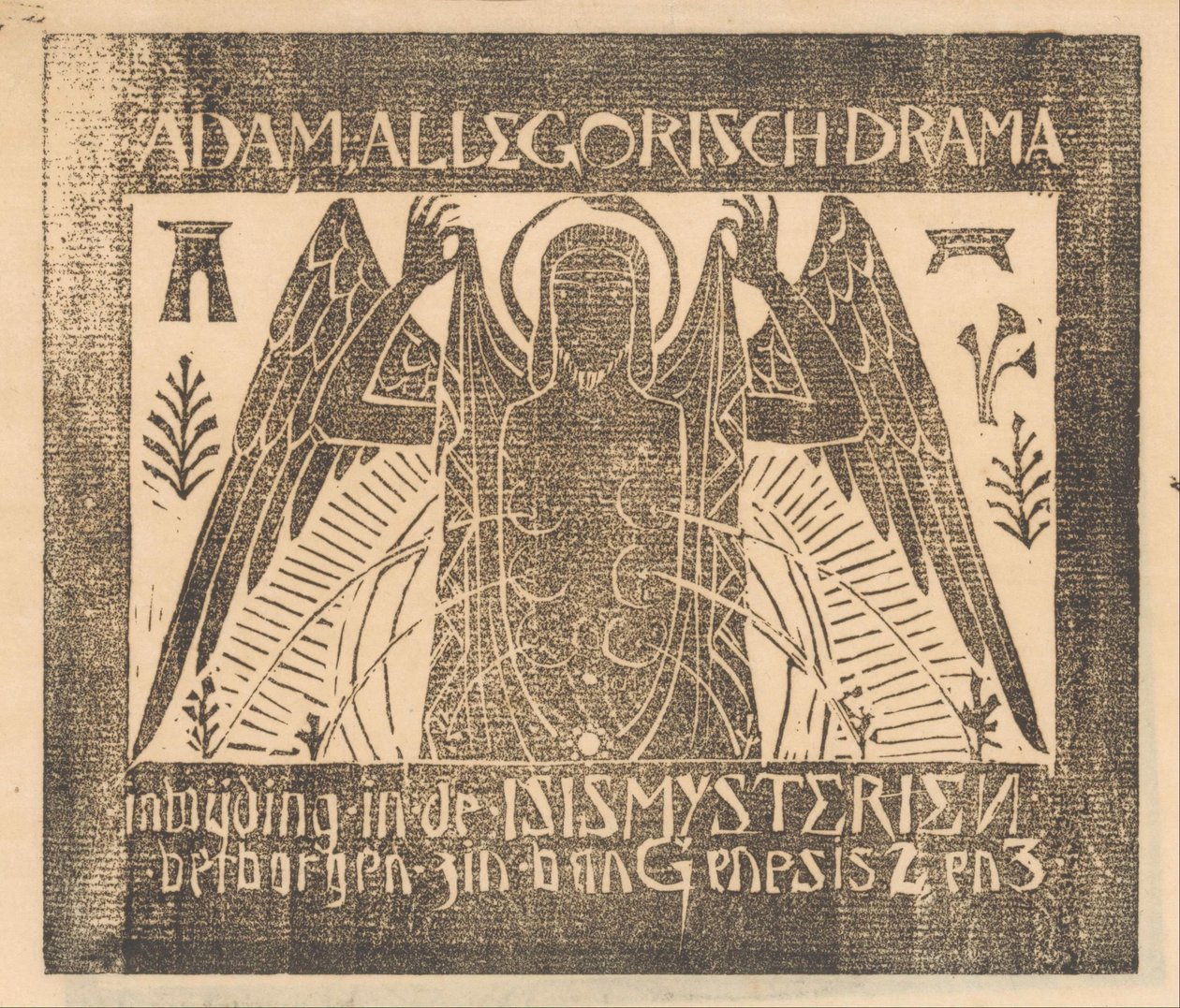 Figura alada con seis pechos
Adán, drama alegórico (título en el objeto) de Mathieu Lauweriks (attributed to)