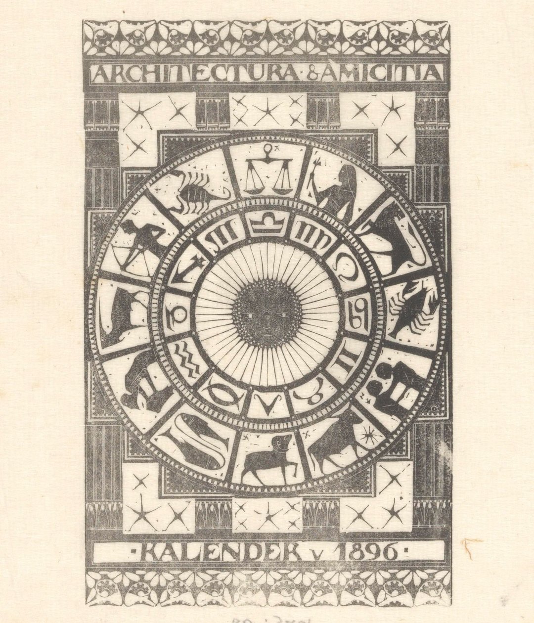 Portada calendario 1896 de Mathieu Lauweriks