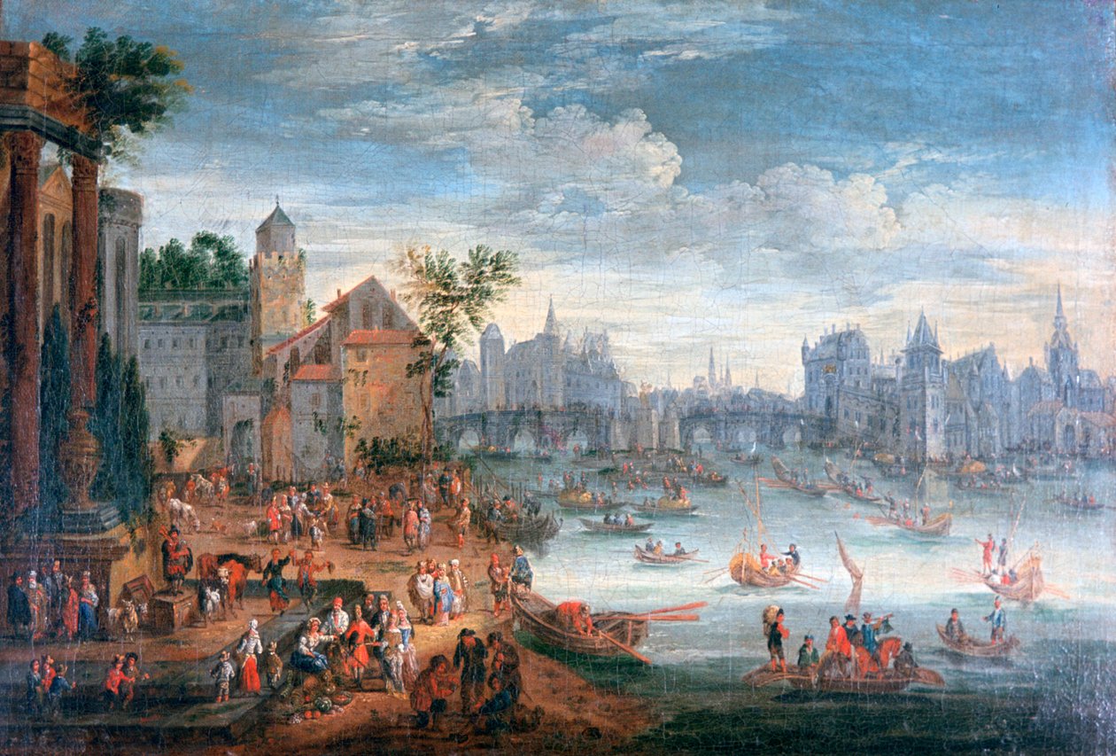 El río Sena, París, siglo XVII de Mathieu Schoewaerdts