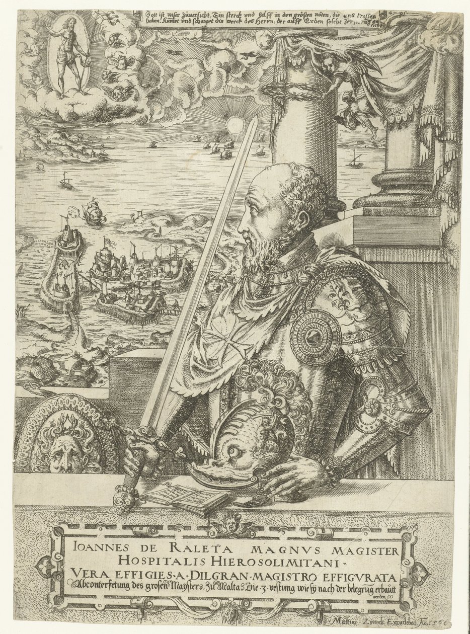 Retrato de Jean Parisot de La Valette, Gran Maestre de los Caballeros de Malta de Mathis Zündt