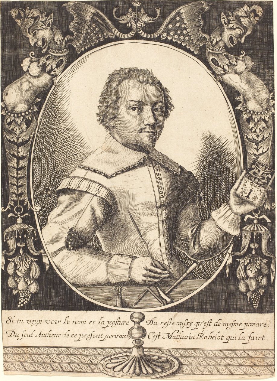 Autorretrato, c.1630 (grabado en papel verjurado) de Mathurin Robelot