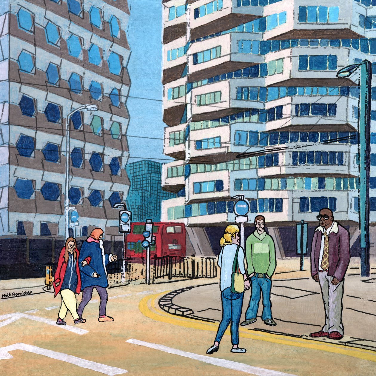 East Croydon, 2016 (técnica mixta sobre panel) de Matt Bannister