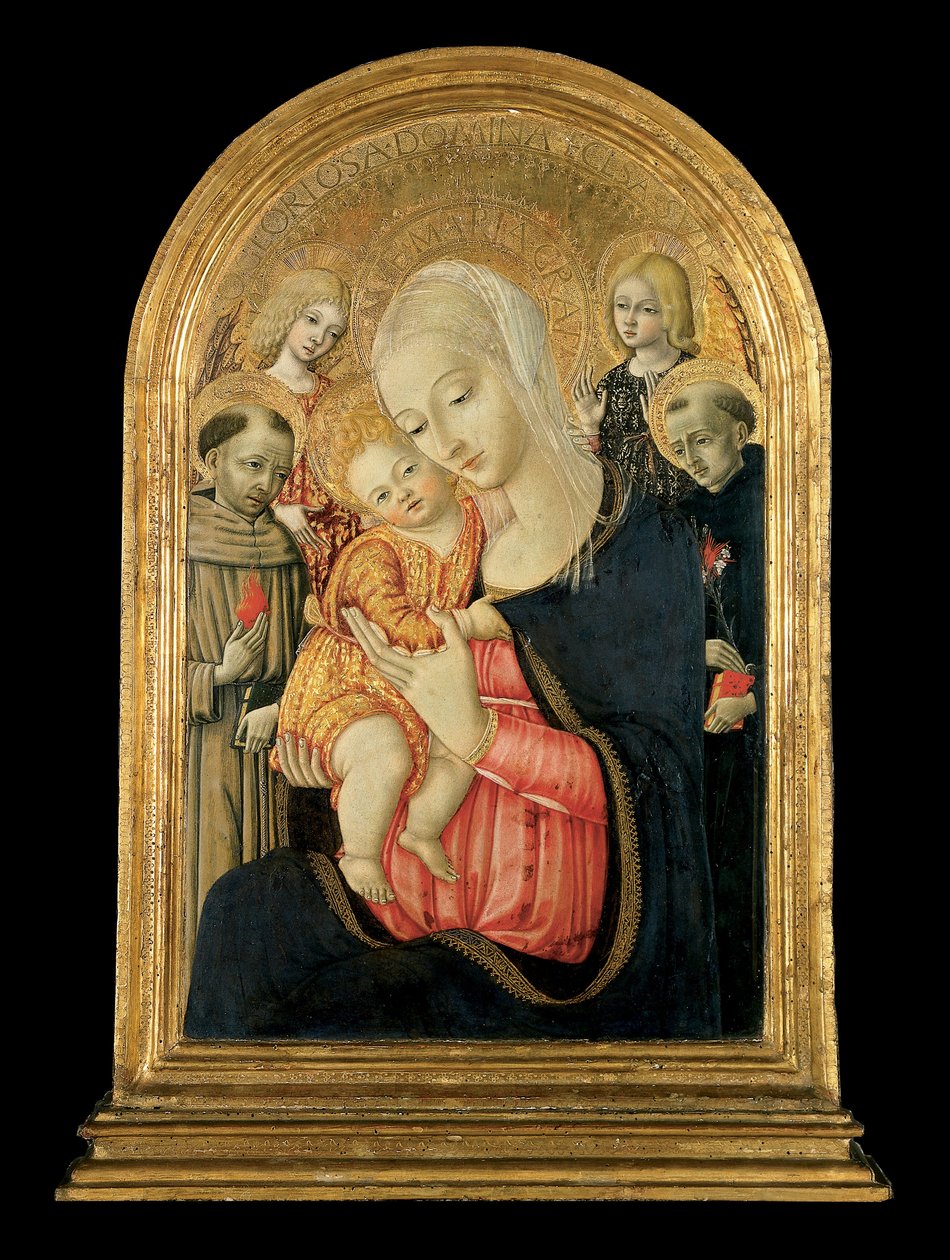 Madonna y Niño con Ángeles y Santos de Matteo de Giovanni