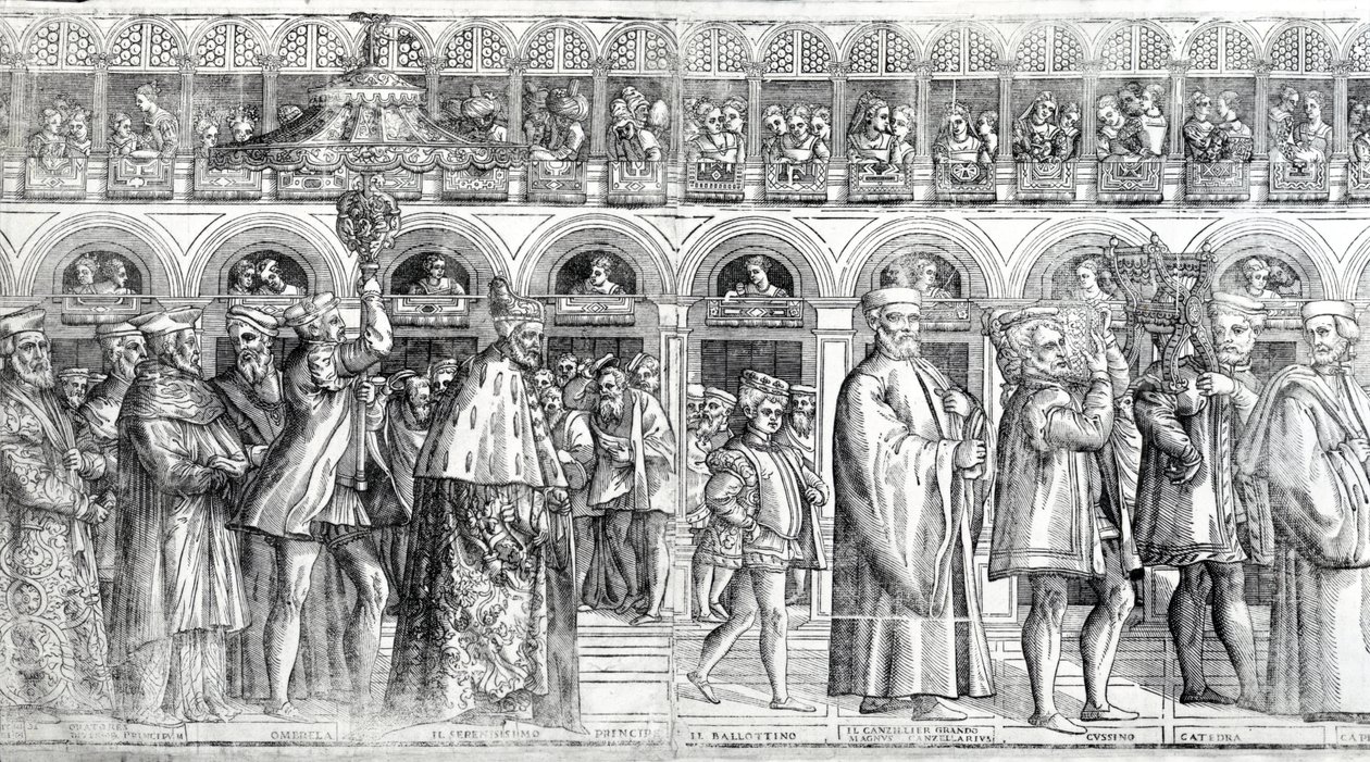 Procesión dogal, c.1555-60 de Matteo Pagani