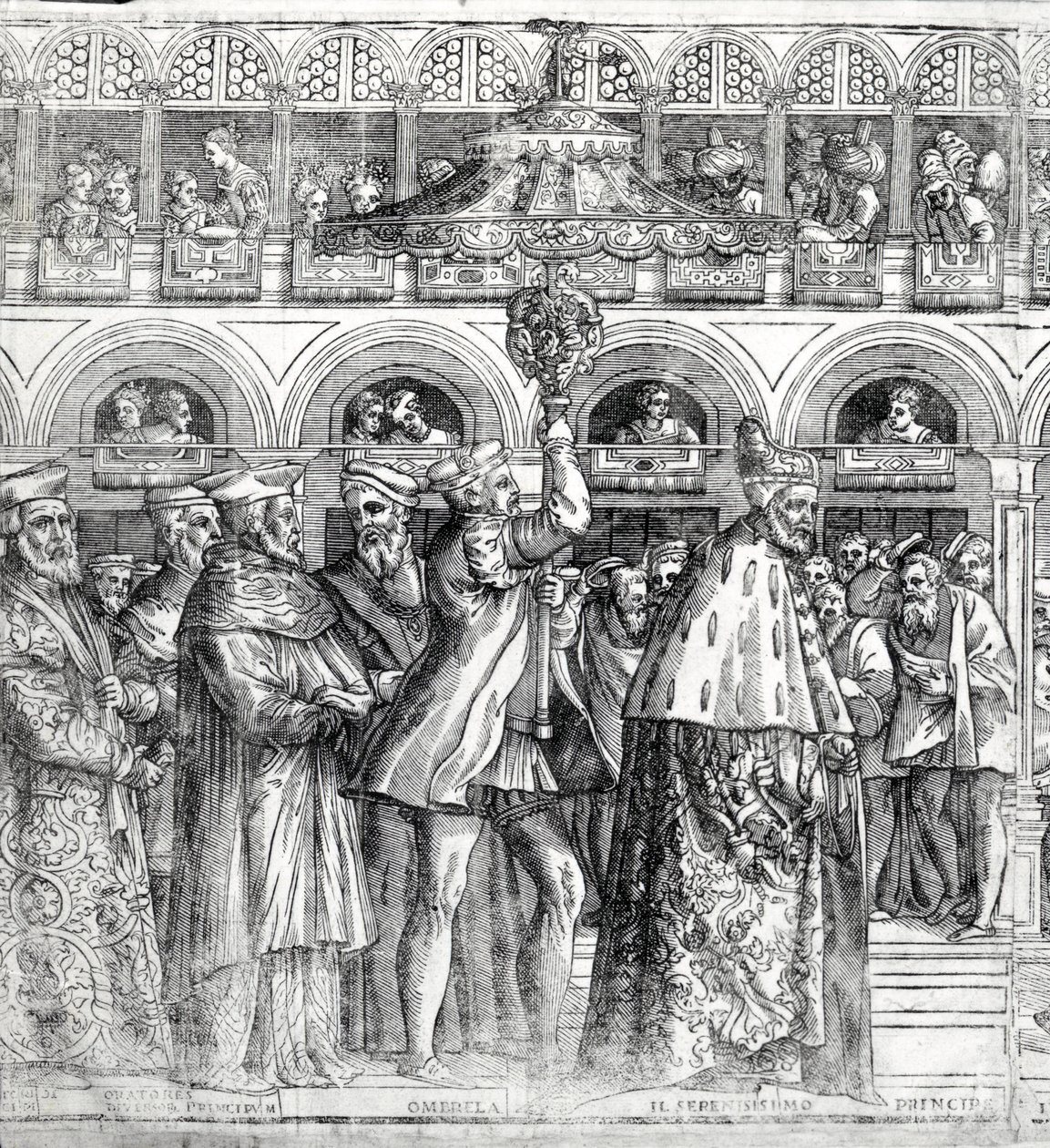 Procesión Dogal, c.1555-60 (detalle) de Matteo Pagani