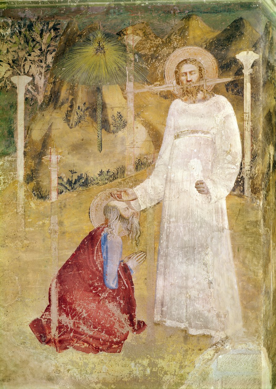 La visión de San Juan en Patmos, detalle de la capilla de San Juan, 1344-45 de Matteo di Giovanetto da Viterbo