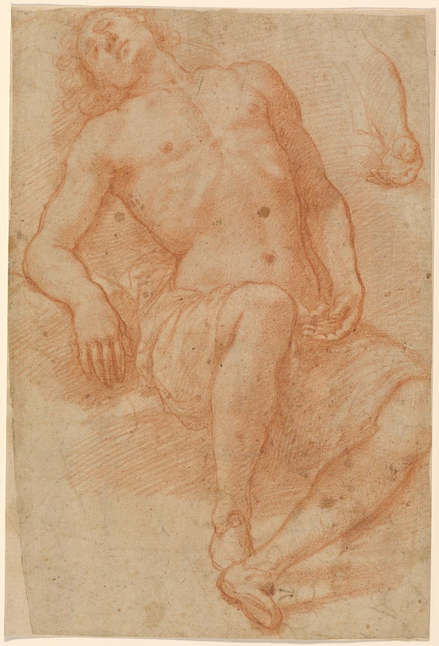 Un desnudo masculino, medio reclinado de Matteo Rosselli