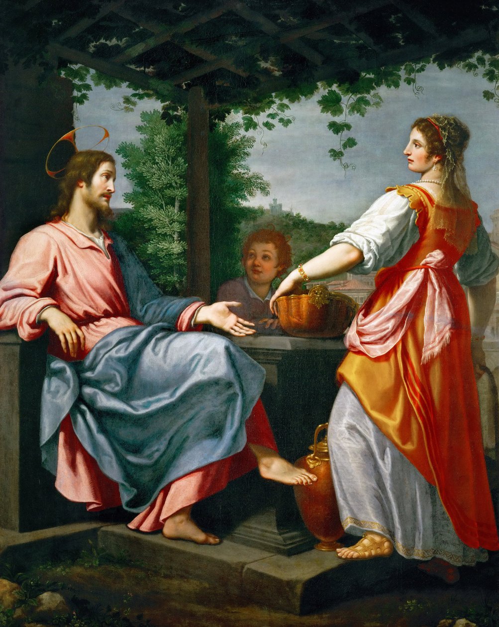 Jesús y la Samaritana - Barroco: Cristo y la Mujer Samaritana por Matteo Rosselli, c. 1620. Museo de Historia del Arte, Viena de Matteo Rosselli