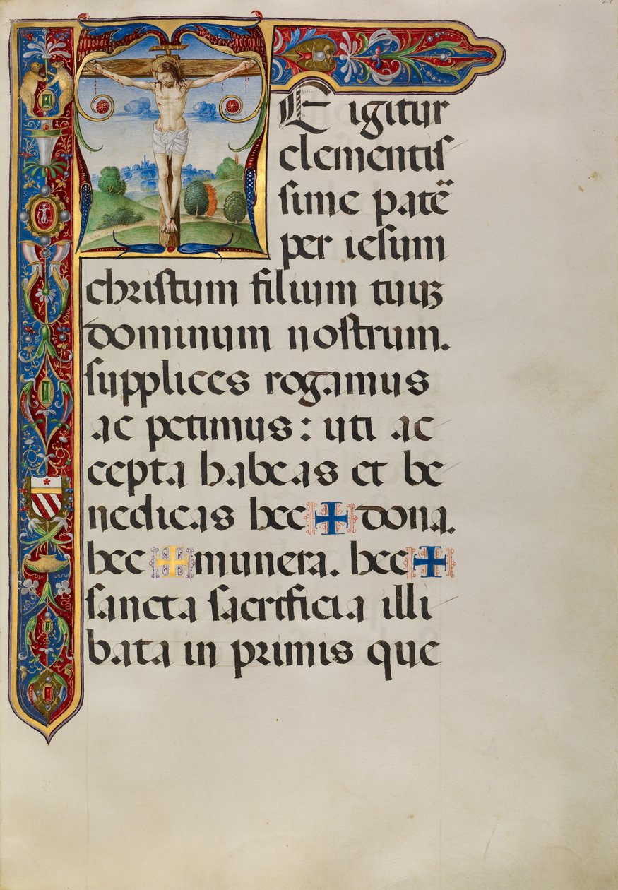 Inicial T: La Crucifixión de Matteo da Milano