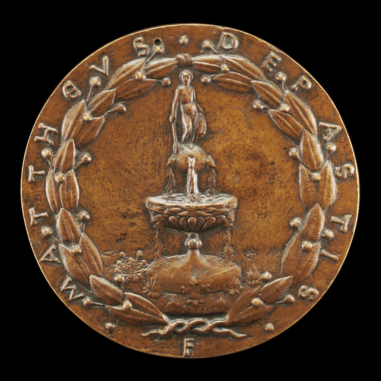 Fuente coronada por una figura masculina desnuda [reverso], c. 1446 de Matteo di Andrea de Pasti