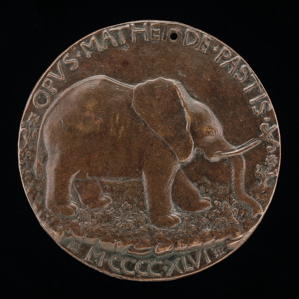 El elefante Malatesta en un prado [reverso], 1446 de Matteo di Andrea de Pasti