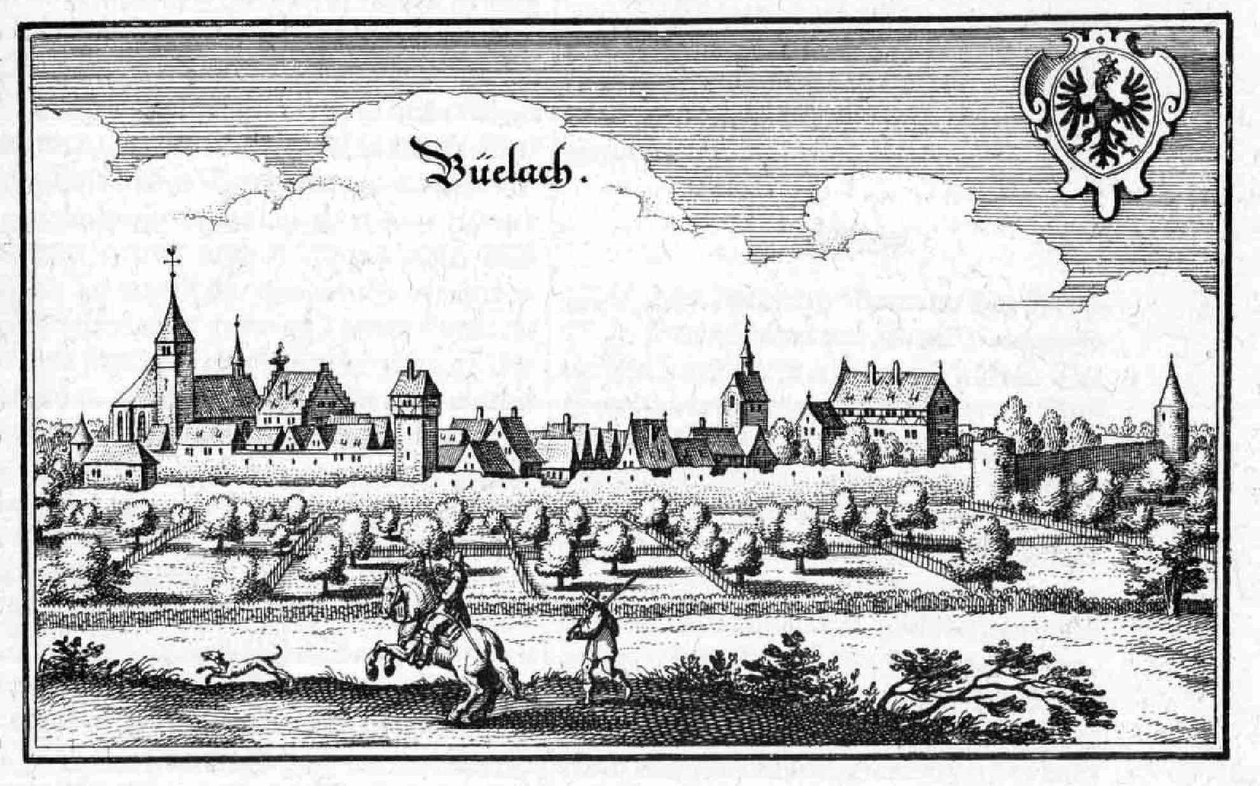 Büelach - extracto de Topographia Sueviae (Schwaben) de Matthaus Merian
