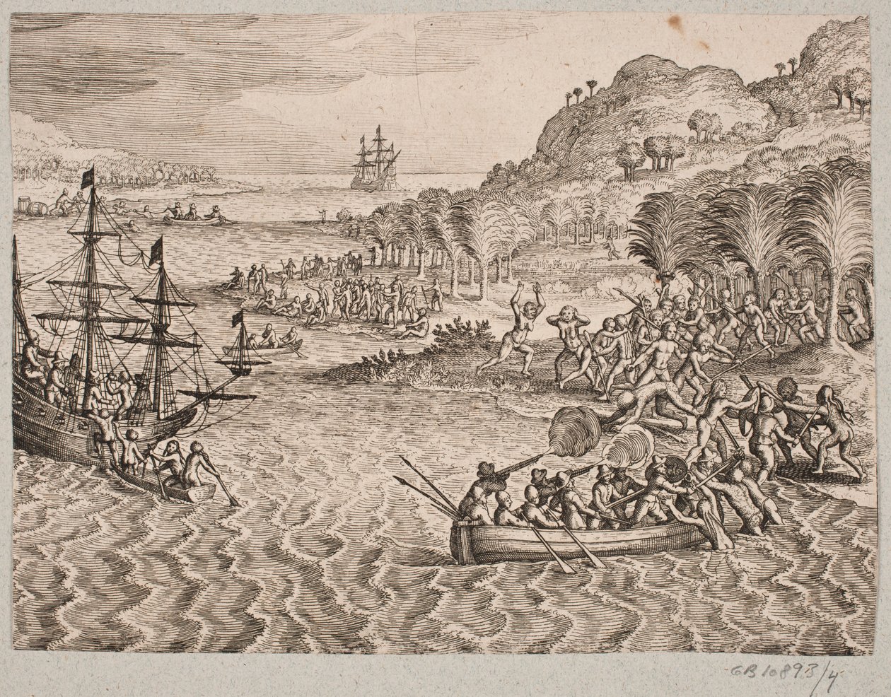 Sobre el desembarco de los holandeses en la isla sin fondo de Matthäus Merian d.Æ.