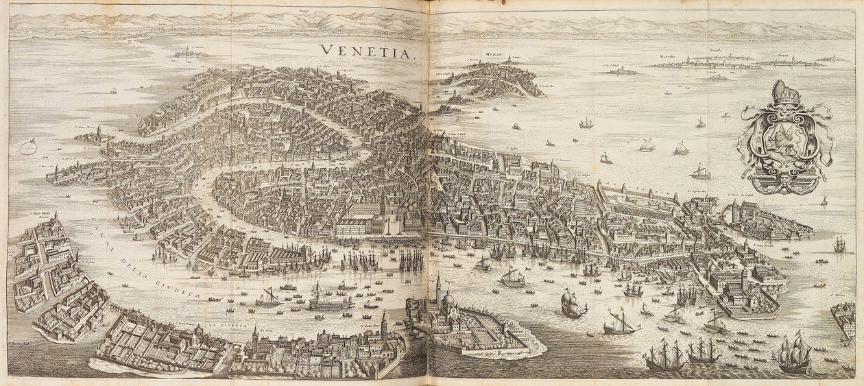 Panorama de Venecia. De Newe Archontologia cosmica de Johann Ludwig Gottfried, 1646 de Matthaus the Elder Merian