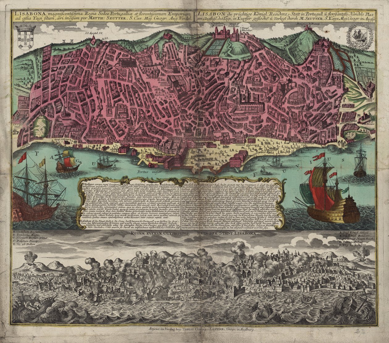 Mapa de la colección de mapas de la Biblioteca Nacional. El mapa está publicado en Augsburgo de Matthäus Seutter