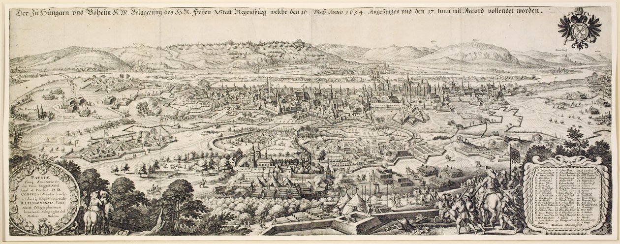 El sitio de Ratisbona, 1634 de Matthaus the Elder Merian
