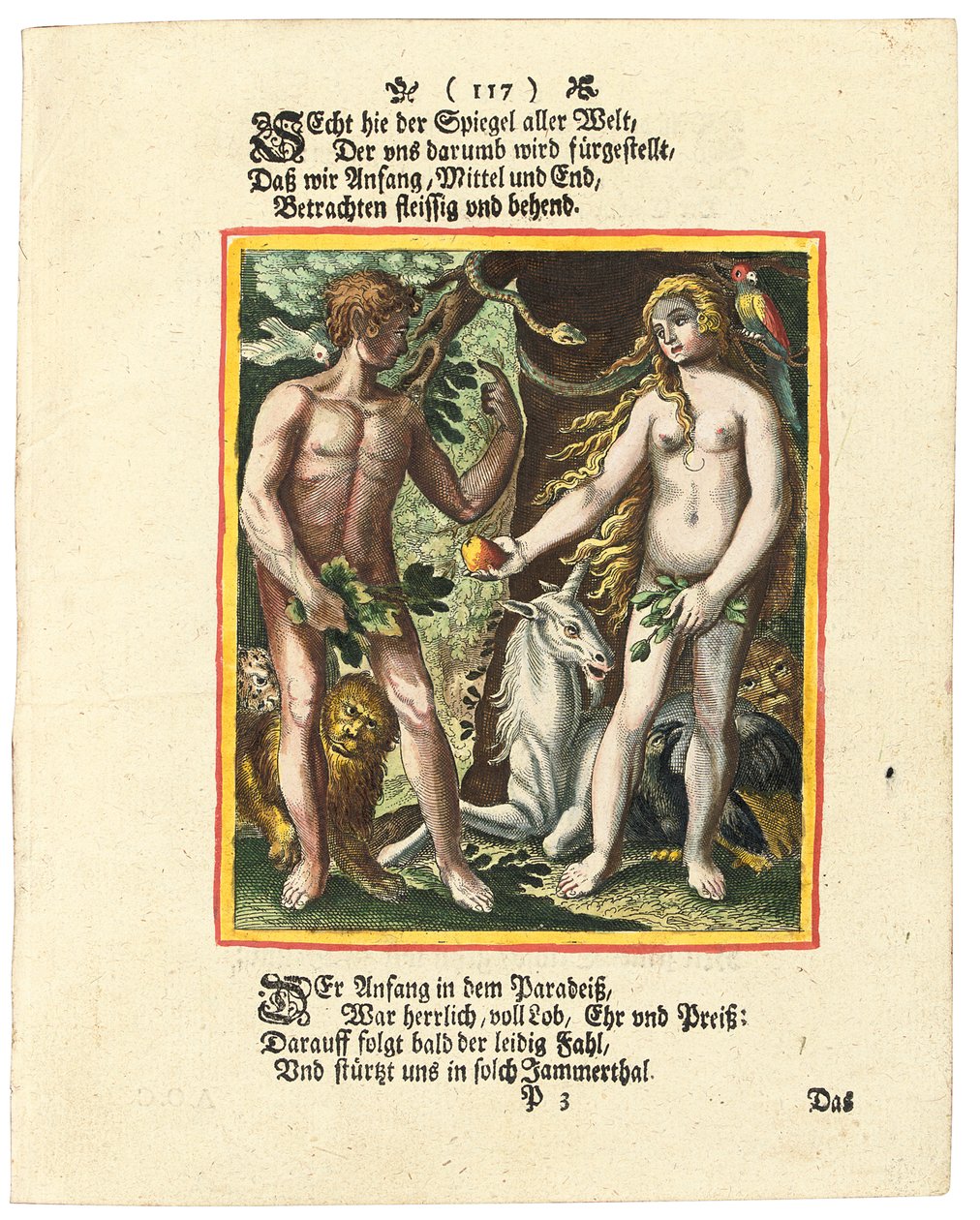 Adán y Eva, c.1700-1725 de Matthaus Merian