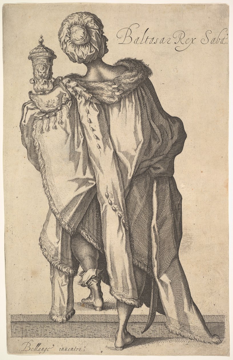 Baltasar, después de la figura en La Adoración de los Magos por Jacques Bellange de Matthaus Merian