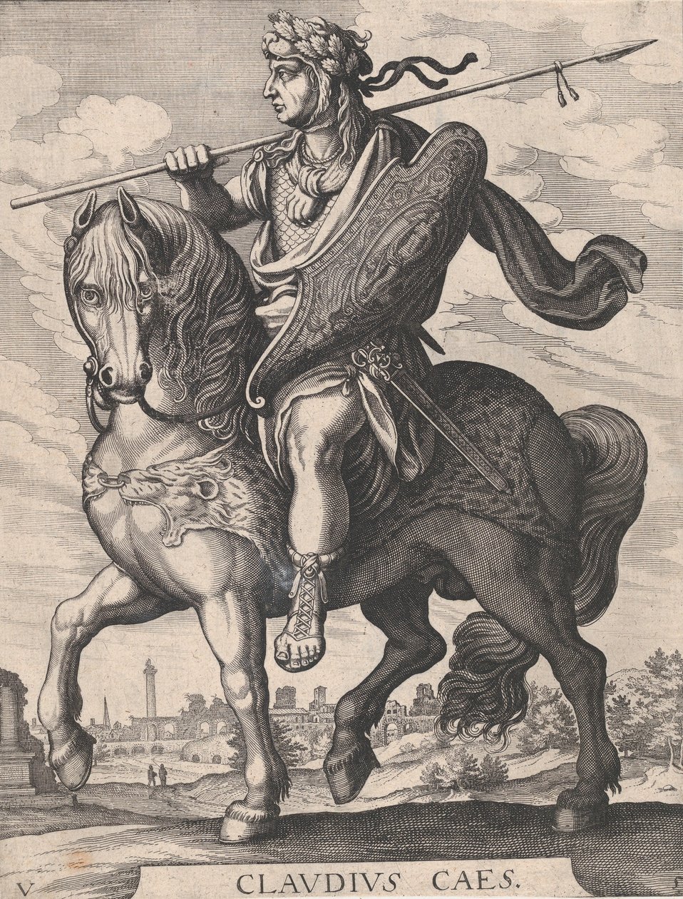 Placa 5: Emperador Claudio a caballo, de 
