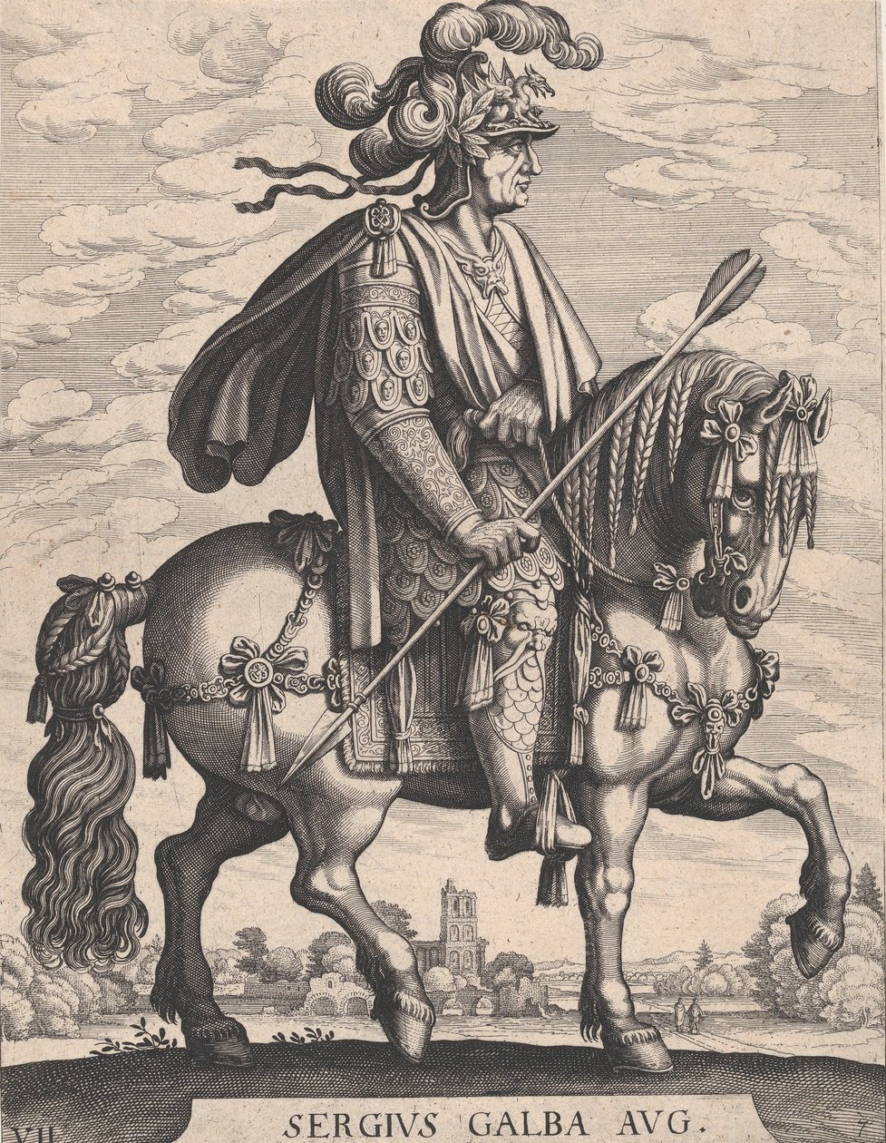 Placa 7: Emperador Galba a caballo, de 