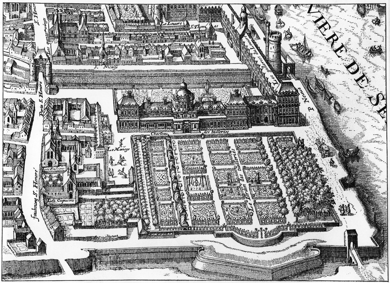 París: el palacio y jardín de las Tullerías en 1615, facsímil del plano de Mathieu Merian de Matthaus the Elder (after) Merian