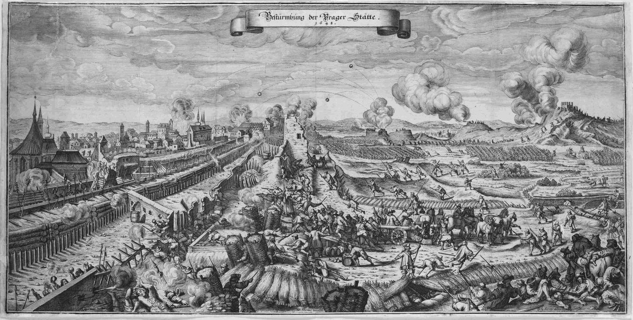 La batalla de Praga en octubre de 1648, 1648 de Matthaus the Elder Merian