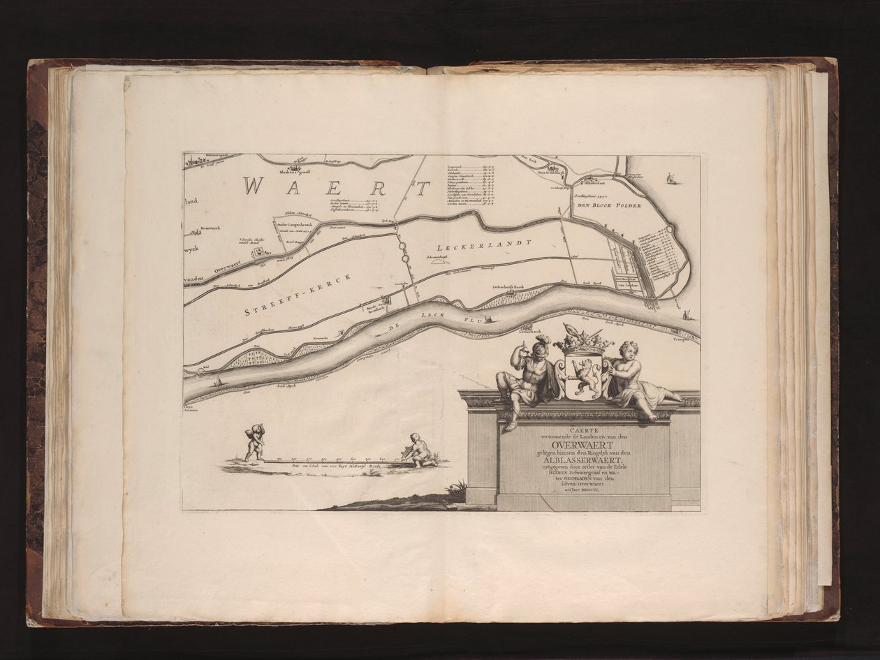 Caerte vertoonende de landen etc. van den Overwaert gelegen binnen den ringdyk van den Alblasserwaert de Mattheus van Nispen