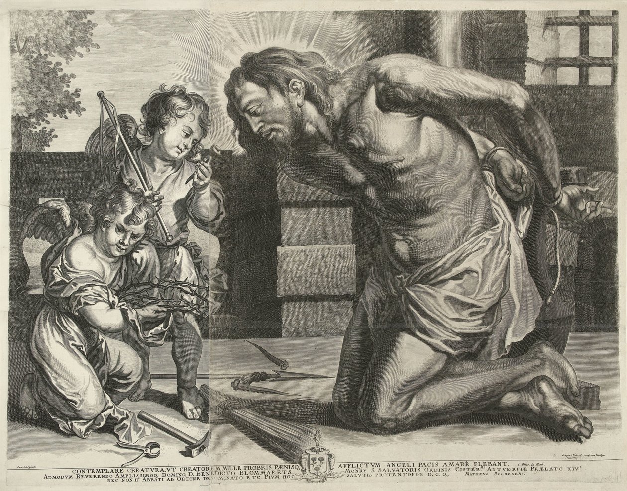Cristo arrodillado ante el Arma Christi de Mattheus Borrekens