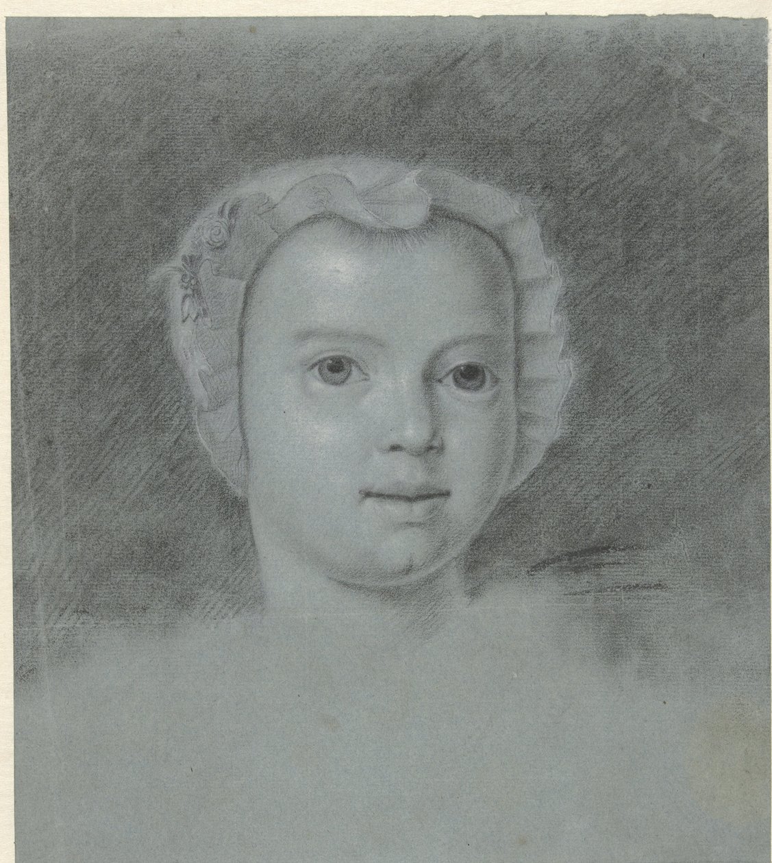 Cabeza de niña con sombrero blanco de Mattheus Verheyden