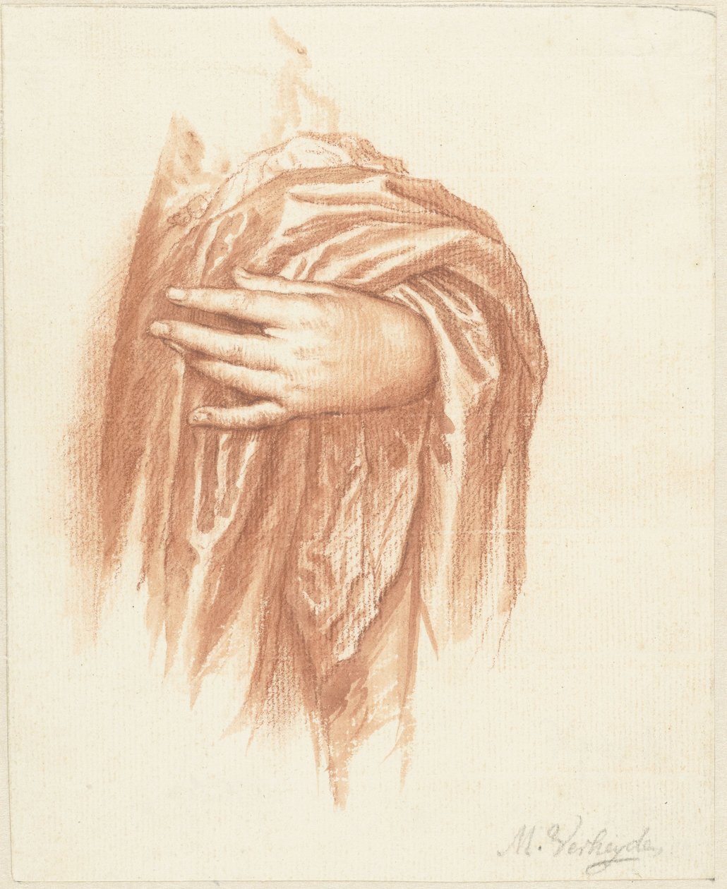 Estudio de una mano izquierda de Mattheus Verheyden