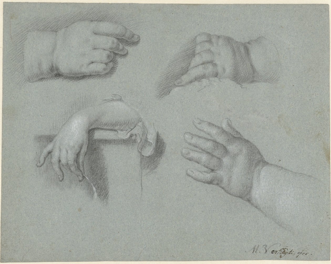 Hoja de estudio a cuatro manos de Mattheus Verheyden