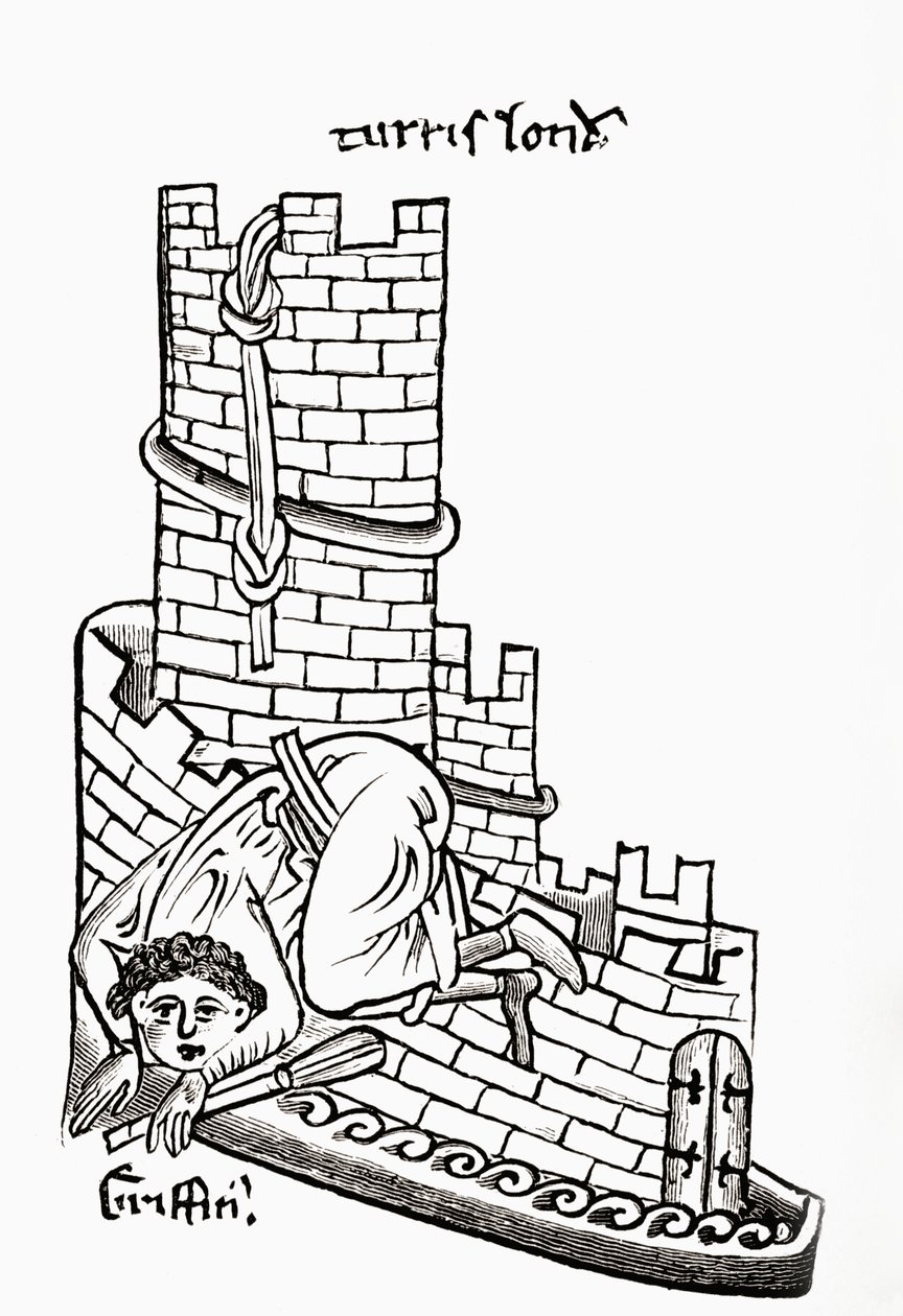 Gruffydd intentando escapar de la Torre de Londres en 1243, de 