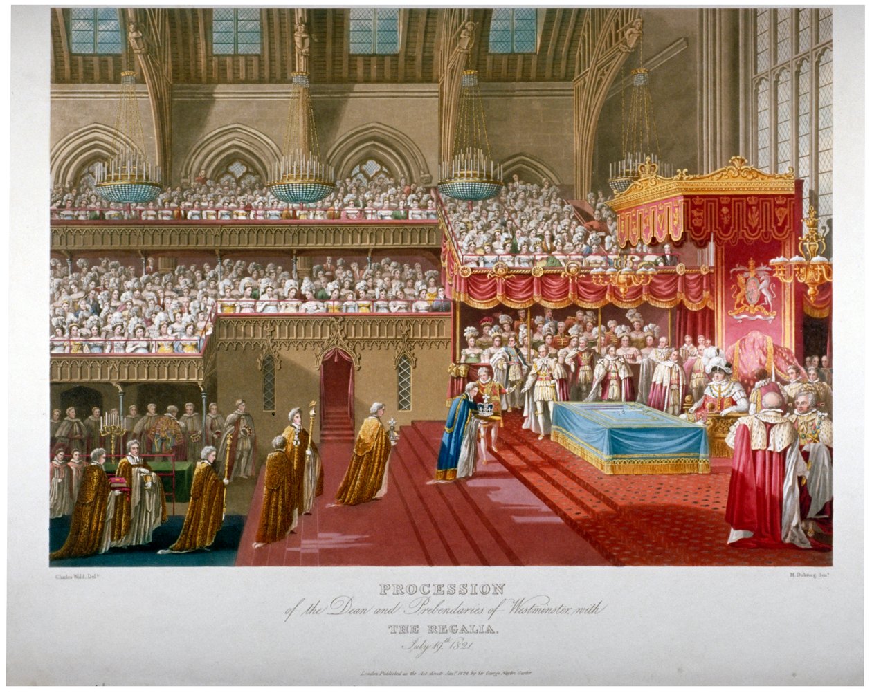 Coronación del Rey Jorge IV, Westminster Hall, Londres, 1821-1824 de Matthew Dubourg